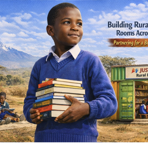 Boy reading rural kenya