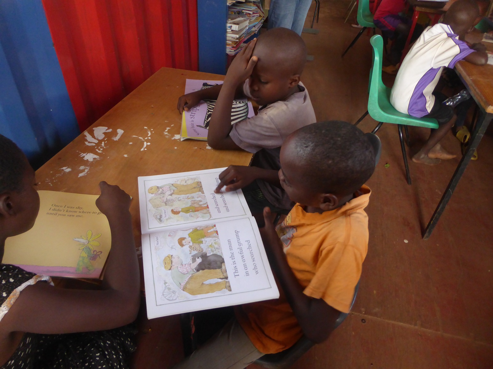 Boy reading, concentrating